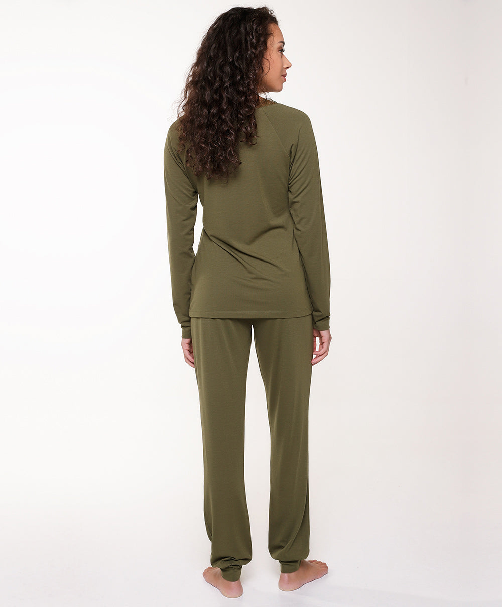 Ensemble pyjama "avocado" inserts en dentelle Lingadore nightwear Lingadore 6314-136-AVOC