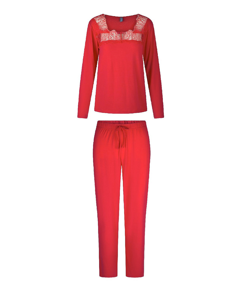 Ensemble pyjama en viscose et dentelle rouge cerise Lingadore Lingadore nightwear 7604-164-CERI