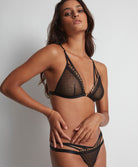 Ensemble sexy triangle et tanga Hot Tension Boîtes a Désir Aubade P080L-2-NOIR