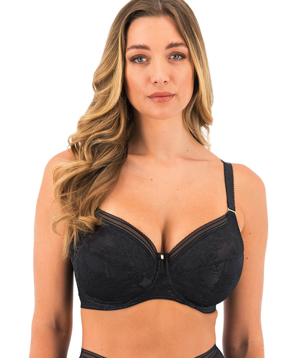 Soutien-gorge armatures couvrant + renfort latéral avec dentelle Fantasie Fusion lace Noir FL102301-BLK