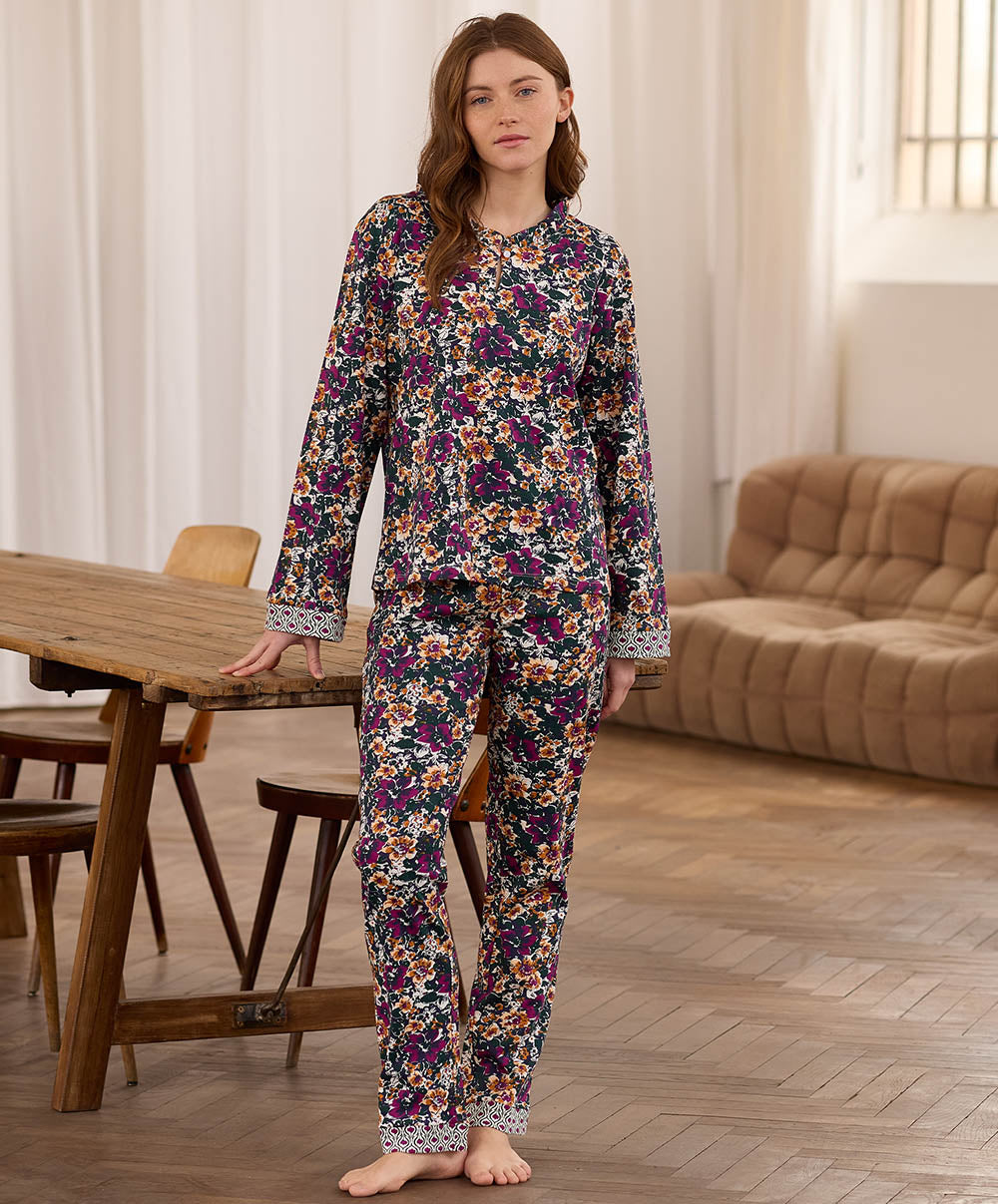 Pyjama à fleurs interlock ABBY Teccia H24-TE-ABBY-PYK-555