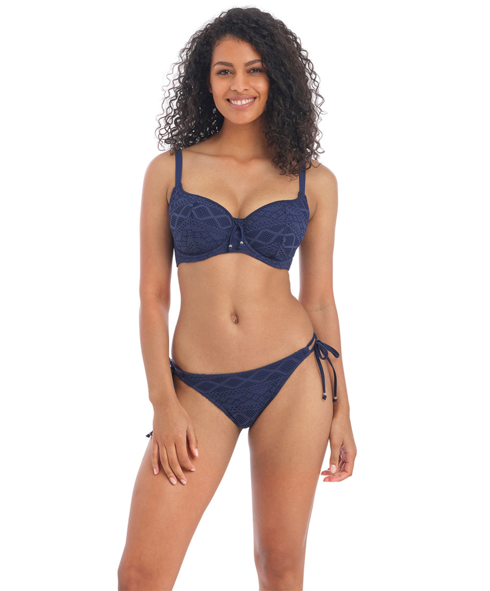 Haut de maillot de bain balconnet à armatures décolleté cœur bleu marine Sundance bleu denim Freya swim AS3970-DEN