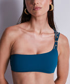 Haut de maillot de bain brassière asymétrique Aubade Bain Secret Laguna teal bleu canard 2T03-TEAL