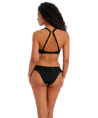 Haut de maillot de bain foulard à volants avec armatures Jewel Cove plain black Freya swim AS7230-PLK