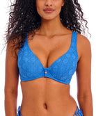Haut de maillot de bain foulard apex haute décolleté plongeant Nomad Nights atlantic bleu Freya swim AS205413-ALT