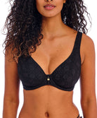 Haut de maillot de bain foulard apex haute décolleté plongeant Nomad Nights noir Freya swim AS205413-BLK