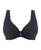 Haut de maillot de bain foulard apex haute décolleté plongeant Nomad Nights noir Freya swim AS205413-BLK