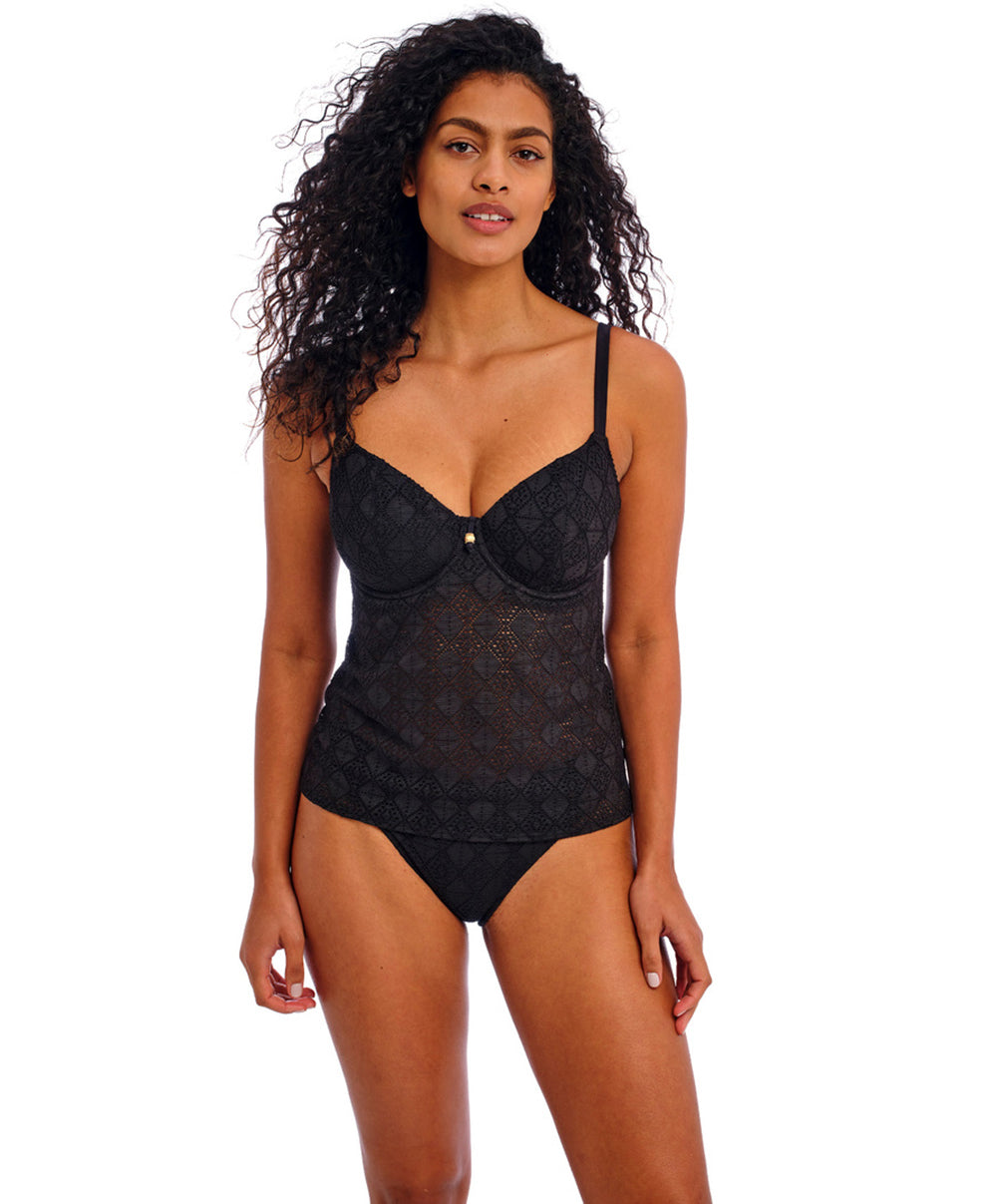 Haut de maillot de bain tankini grande taille Nomad Nights noir Freya swim AS205456-BLK