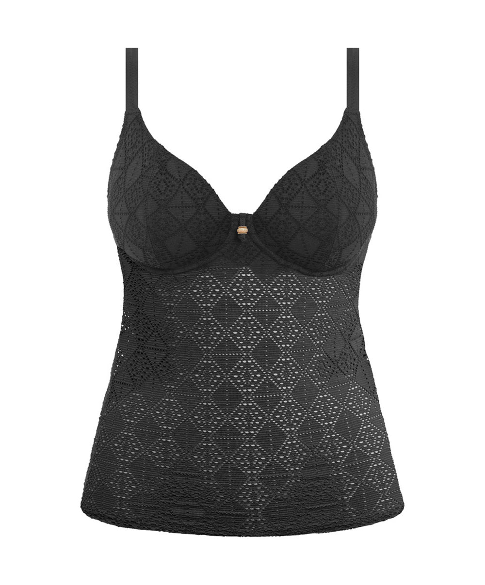 Haut de maillot de bain tankini grande taille Nomad Nights noir Freya swim AS205456-BLK
