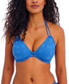 Haut de maillot de bain triangle tour de cou à armatures Nomad Nights atlantic bleu Freya swim AS205404-ALT