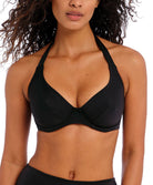 Haut de maillot triangle tour de cou à armatures noir Jewel Cove plain black Freya swim AS7232-PLK