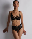 Soutien-gorge foulard emboitant Gold pleasure Black light Aubade IDN13-BLLI