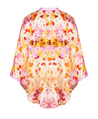 Kimono court en soie Lise Charmel Jardins de Lumière bouquet multicolore ALH2249-BL