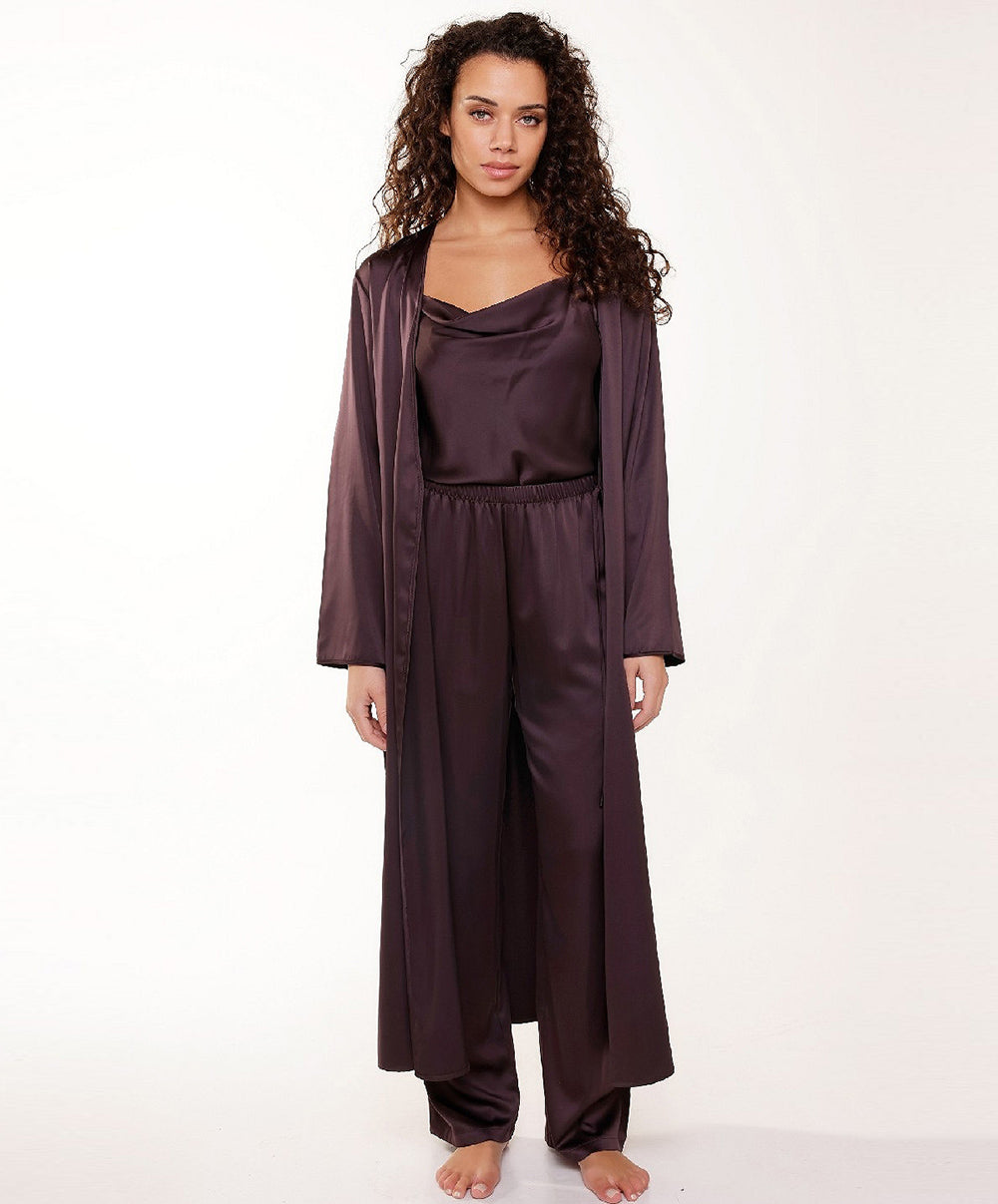 Kimono long satiné "Dark Pepper" Lingadore Lingadore nightwear 7623-162-DKPP