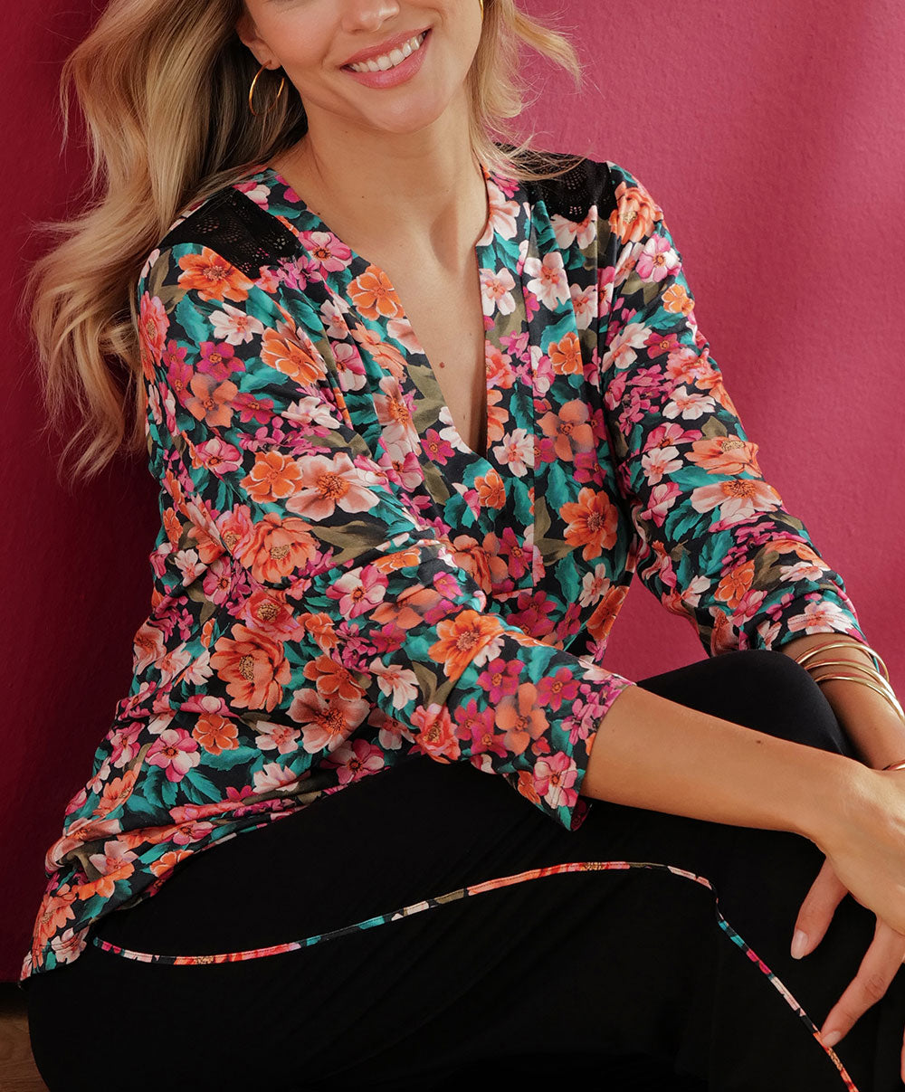 Liquette courte manches longues Antigel de Lise Charmel Parfum de Kerala bain de fleurs ELJ6554-BF