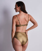 Bas de maillot culotte haute Sunlight glow Antique gold Aubade Bain 2U24-ANTI
