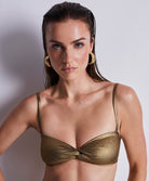 Haut de maillot bandeau coque amovible Sunlight glow Antique gold Aubade Bain 2U06-O-ANTI