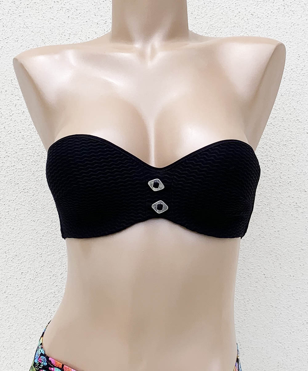 Maillot de bain bandeau coque L'Exquise Antigel noir Antigel Bain EBA7120-NO