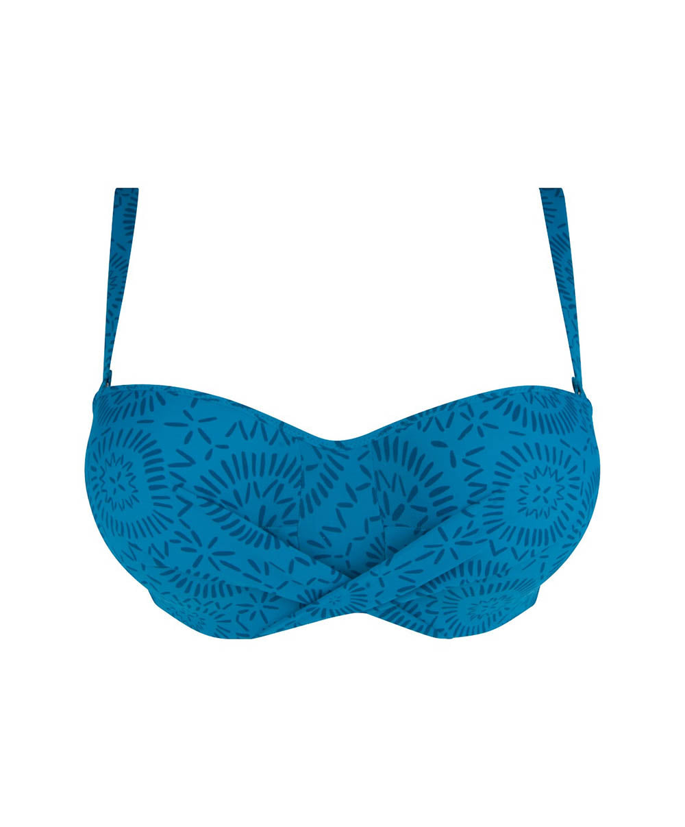 Maillot de bain bandeau grande taille L'ethnica Bleu canard Antigel Bain FBB7174-BC