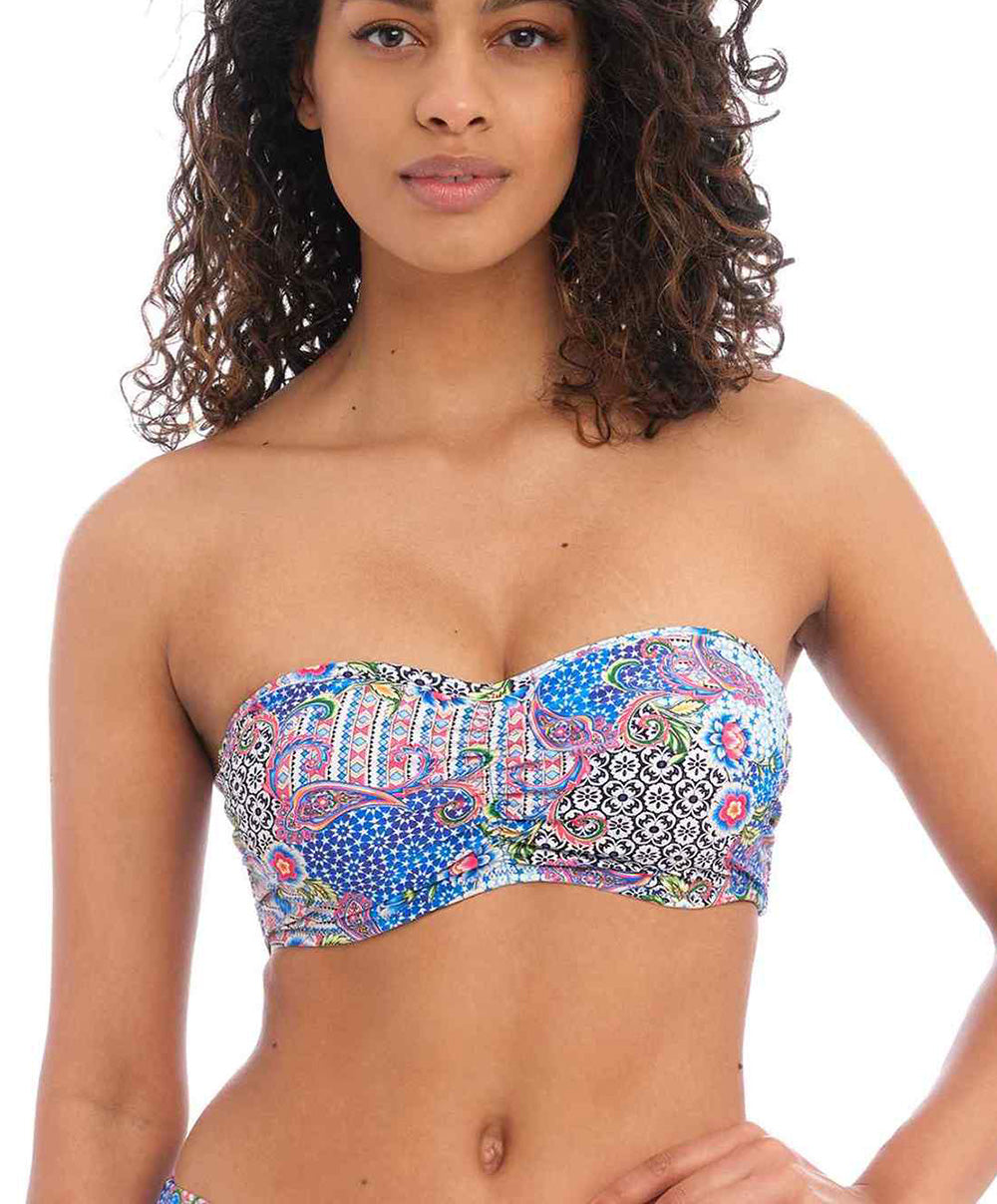 Maillot de bain bandeau paddé armatures multipositions Boho Breeze multicolore Freya swim AS202310-MUI