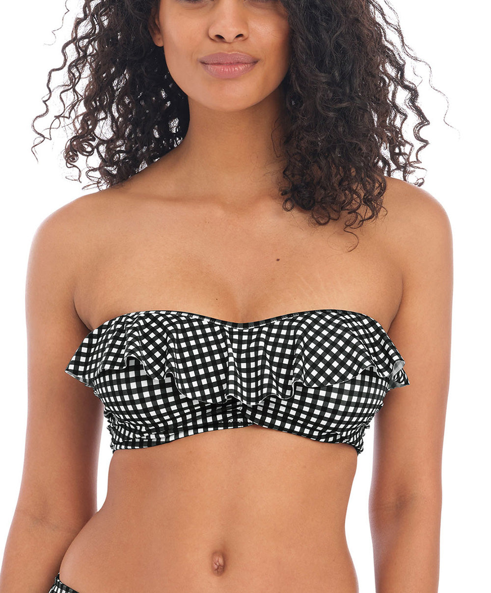 Maillot de bain bandeau paddé armatures multipositions Check In monochrome Freya swim AS201910-MOM