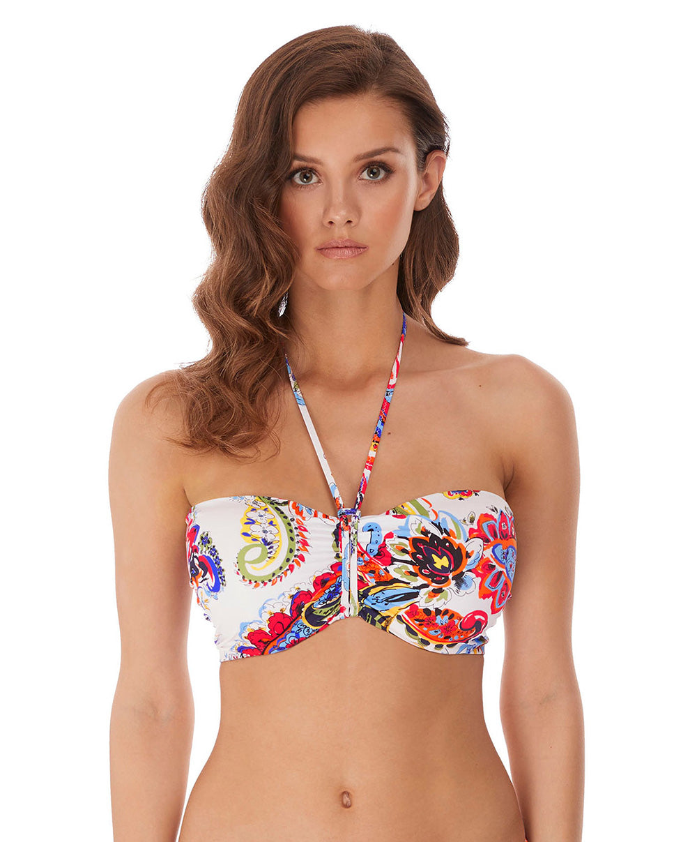 Maillot de bain bandeau paddé armatures tour de cou Rococo paisley Freya swim AS6871-PIY