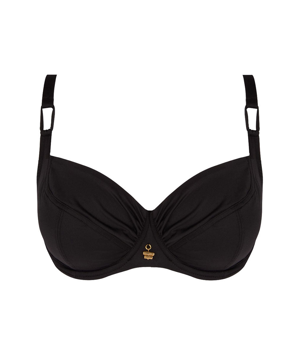 Haut de maillot de bain corbeille grande taille Lise Charmel bain Sublime Drapé noir ABB3550-NO