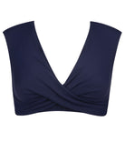 Maillot de bain crop top sans armatures à mancherons La Chiquissima marine Antigel Bain EBB2114-MM 1