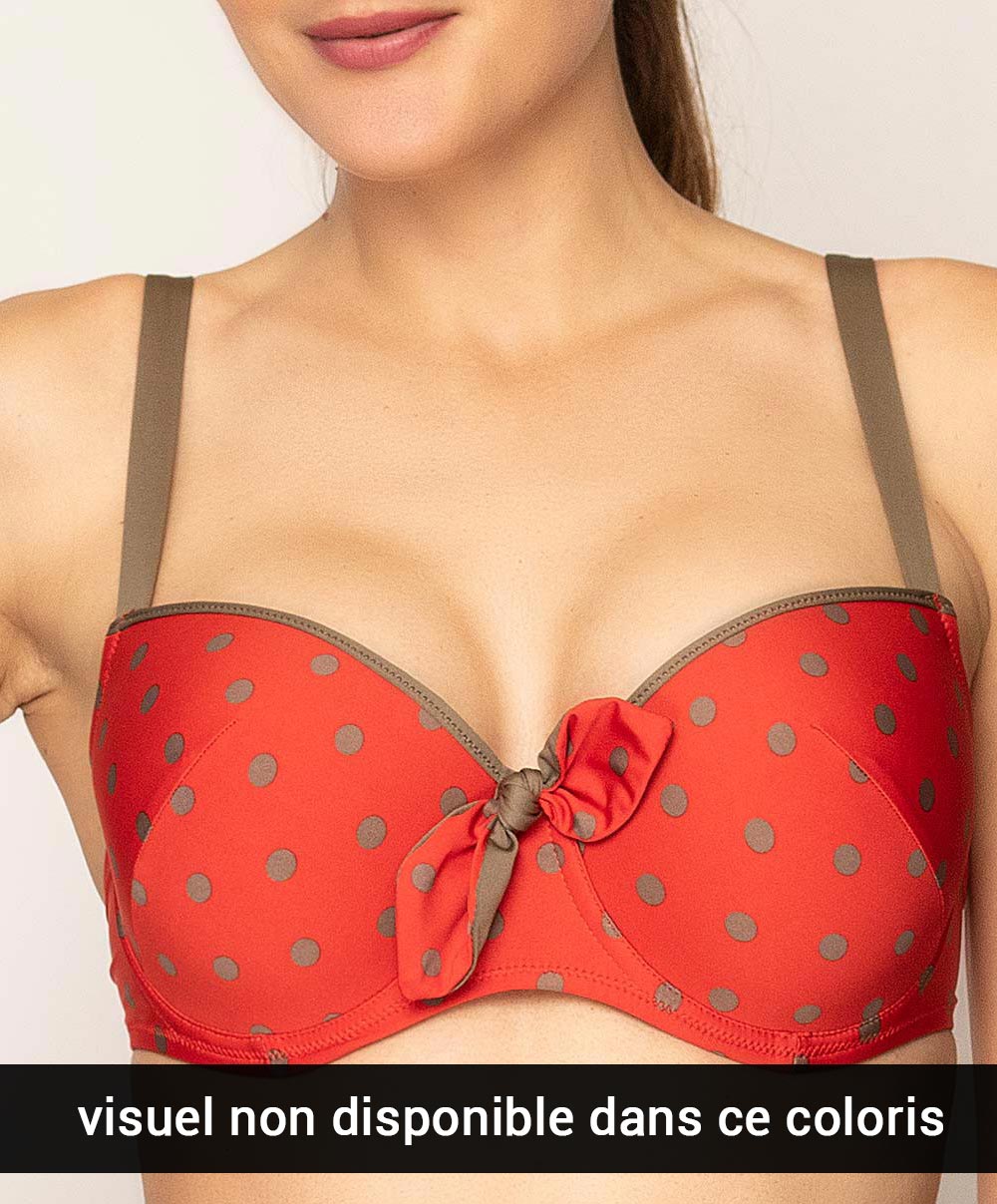 Maillot de bain grande taille coque La Pois Toujours acqua brun Antigel Bain FBA4022-PA