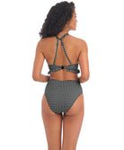 Soutien-gorge de bain foulard apex haute Check In monochrome Freya swim AS201913-MOM