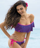 Maillot de bain slip à lacets bikini La Badineuse rose Canaille  Antigel Bain EBA0191-RC fashion