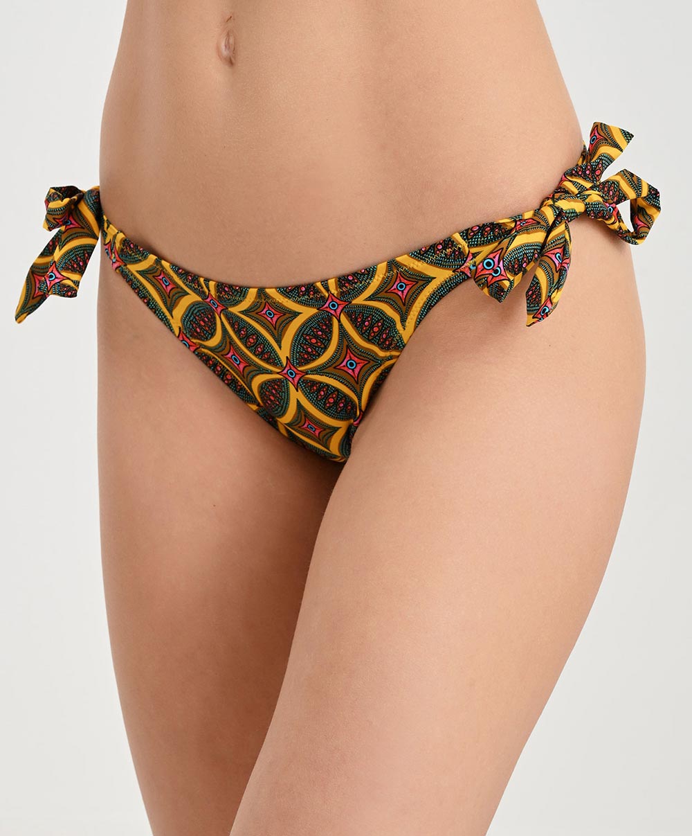 Maillot de bain slip à nouettes bikini La Muse Africa jaune Antigel Bain EBB0156-JA 