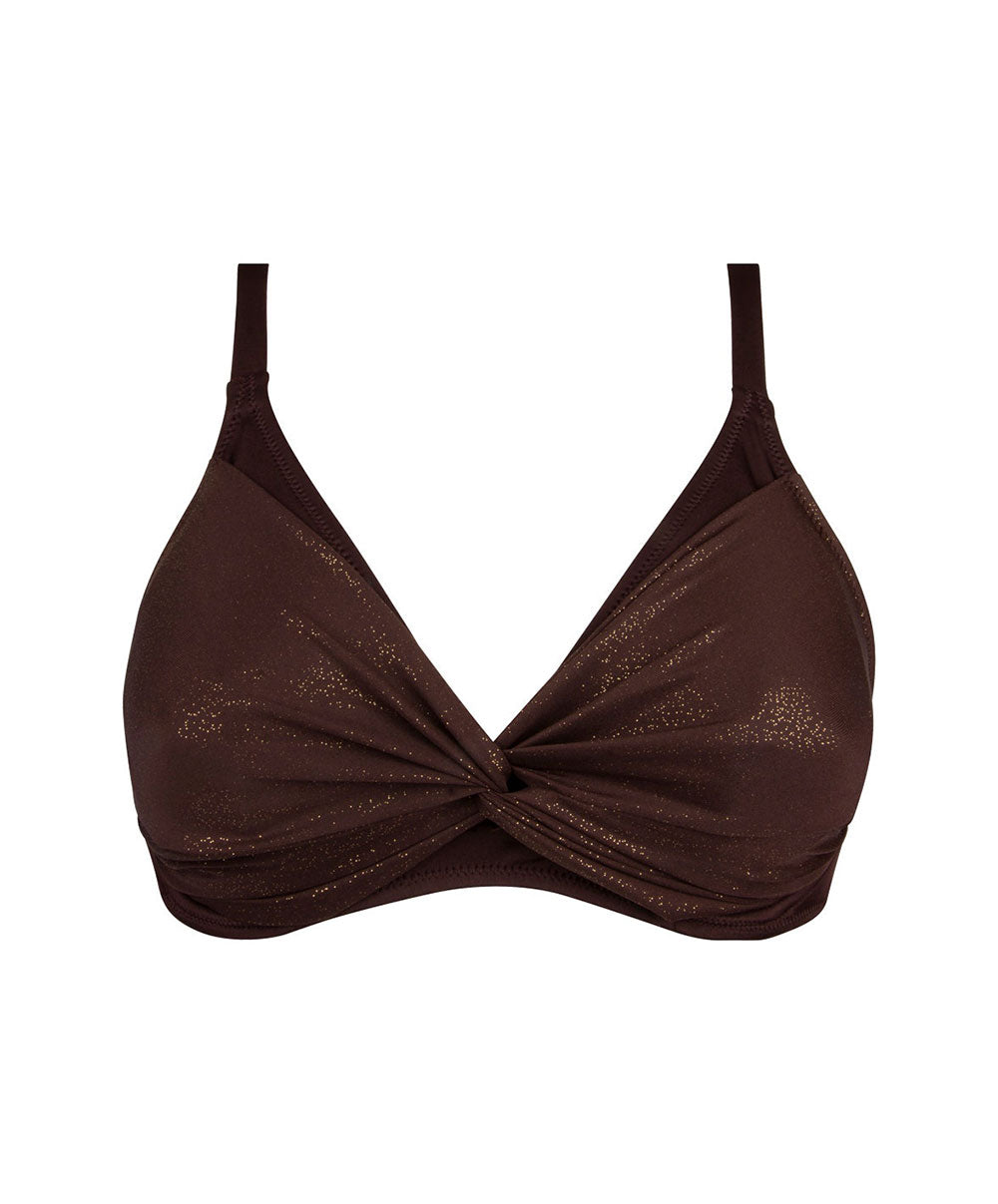 Maillot de bain triangle armatures La Starlette star marron Antigel Bain FBB3205-SM 10