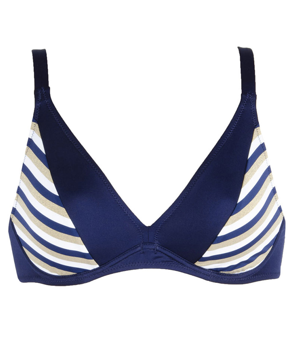 Maillot de bain triangle armatures La Belle à Bord or navy Antigel Bain FBB3275-ON