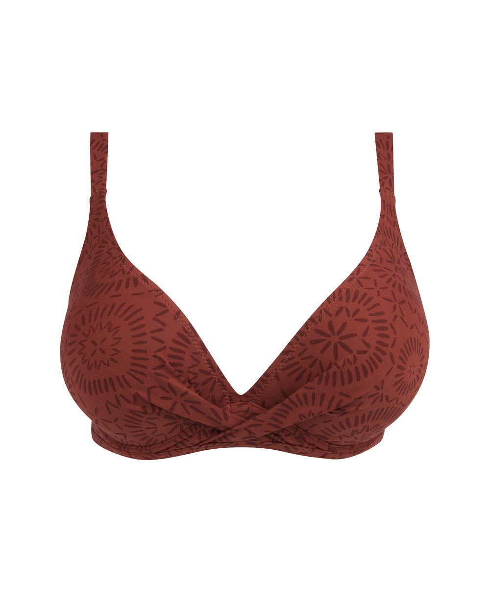 Maillot de bain triangle avec armatures L'ethnica Ocre brune Antigel Bain FBB3274-BO