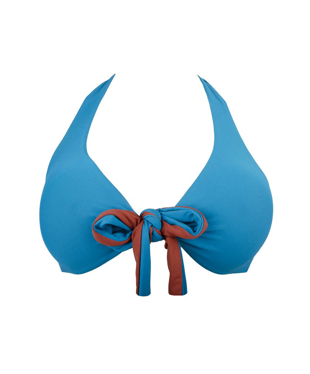 Maillot de bain triangle mousse sans armatures L'ethnica Bleu canard Antigel Bain EBB2774-BC