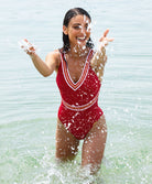 Maillot de bain une pièce dos nageur Lise Charmel bain Énergie Nautique rouge flamme ABA9235-FN 6