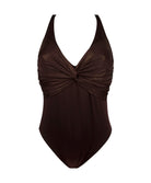 Maillot de bain une pièce dos nageur La Starlette star marron Antigel Bain EBB9205-SM 10