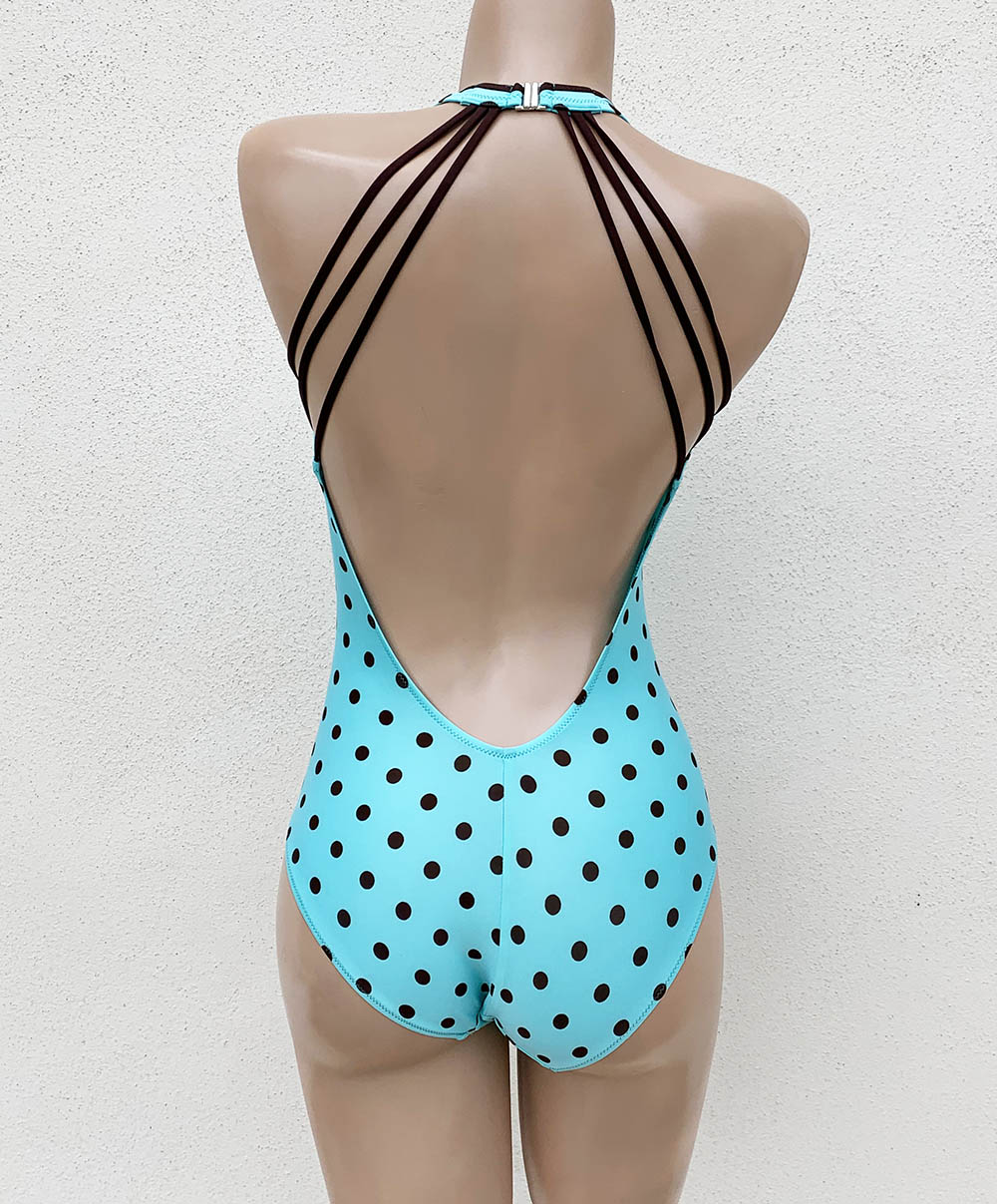 Maillot de bain une pièce dos nu sexy Antigel Bain La Pois Toujours acqua brun EBA9222-PA