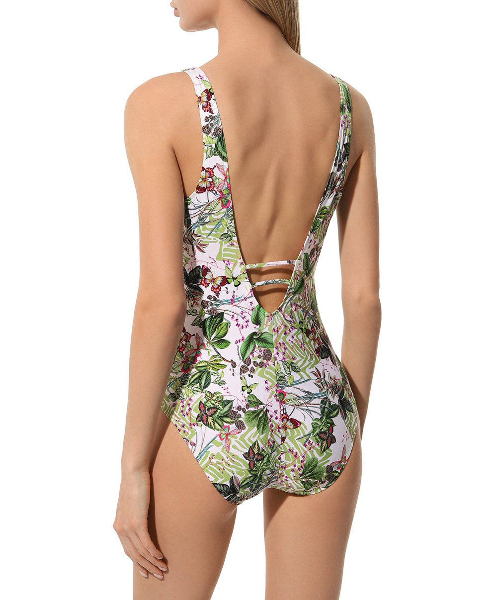 Maillot de bain une pièce sans armatures dos ouvert Lise Charmel bain Envolée Tropicale lumière  ABB6973-LT