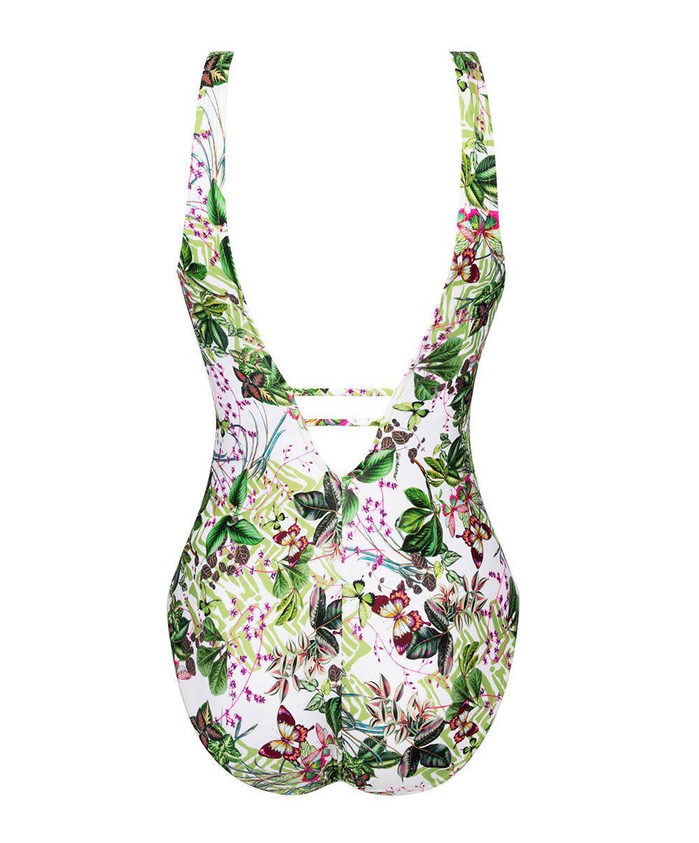 Maillot de bain une pièce sans armatures dos ouvert Lise Charmel bain Envolée Tropicale lumière  ABB6973-LT