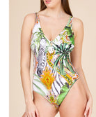 Maillot de bain une pièce dos ouvert Lise Charmel bain Féérie Tropicale nature tropicale ABB6948-NT