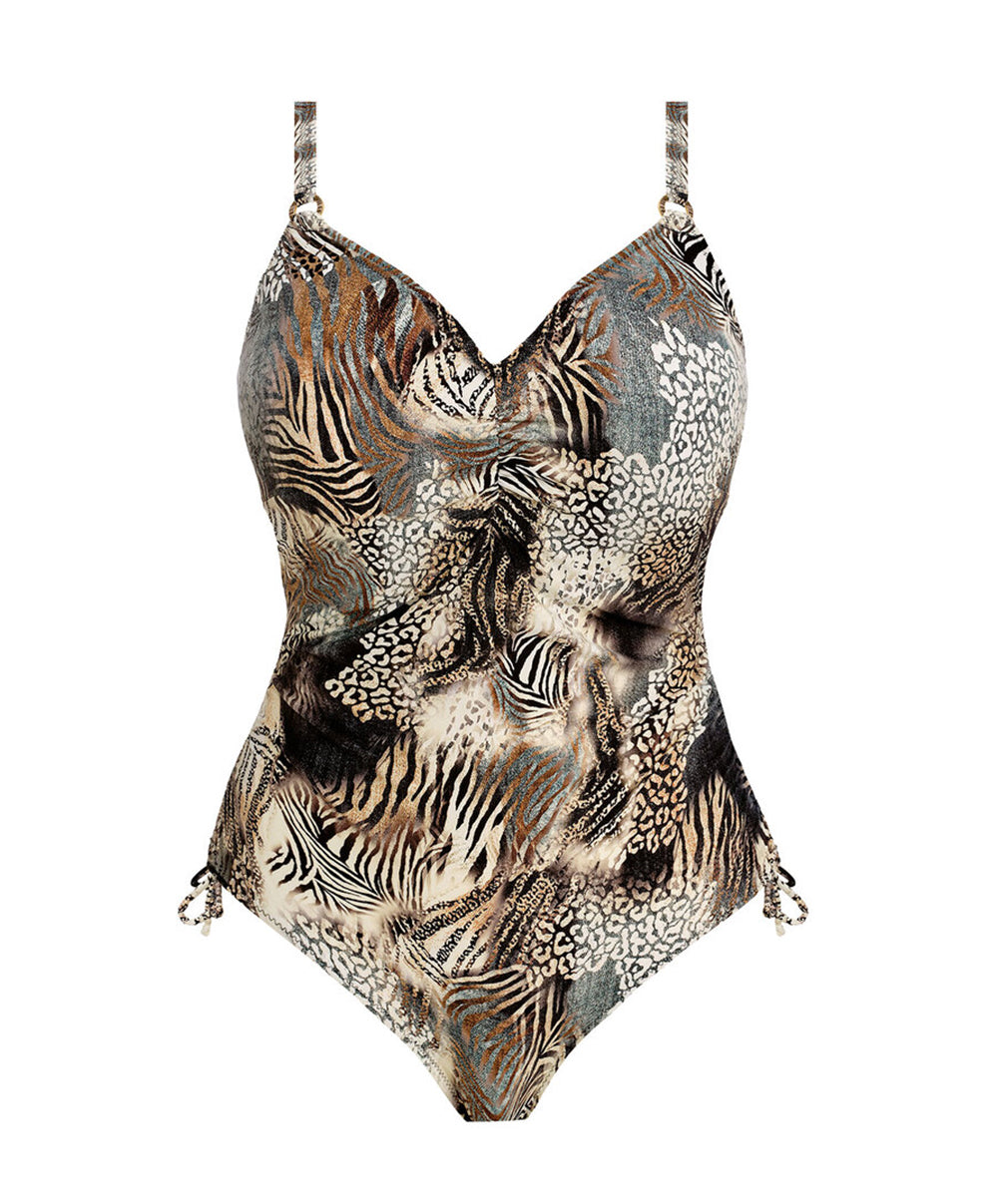 Maillot de bain une pièce grande taille plongeant  échancrure ajustable Fantasie swim Seraya Sands monochrome FS503730-MOM