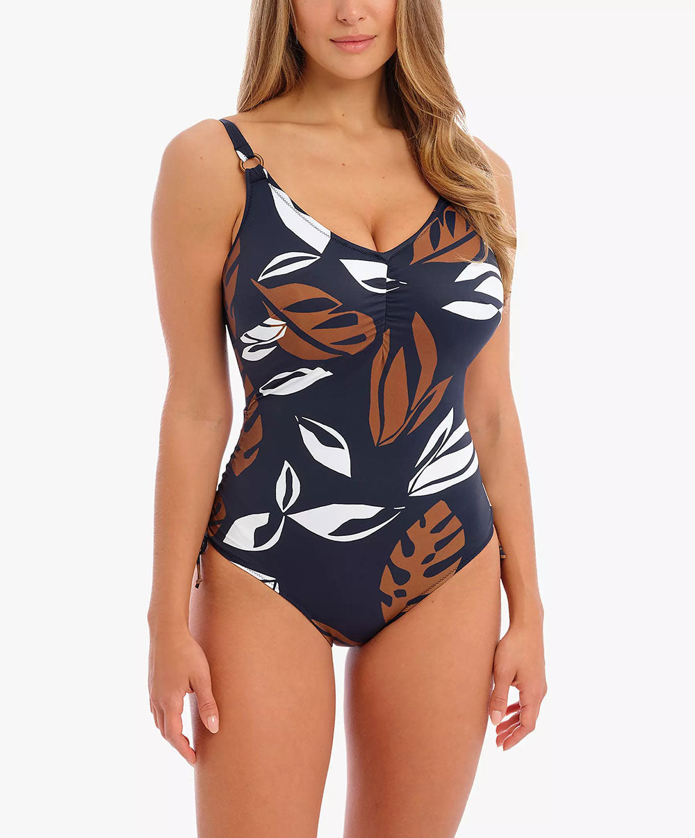 Maillot de bain une pièce grande taille échancure ajustable Fantasie swim Lake Orta french navy FS503330-FRY