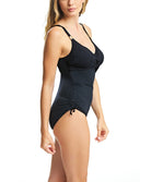 Maillot de bain une pièce grande taille échancure ajustable Fantasie swim Ottawa noir FS6360-BLK