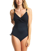 Maillot de bain une pièce grande taille échancure ajustable Fantasie swim Ottawa noir FS6360-BLK
