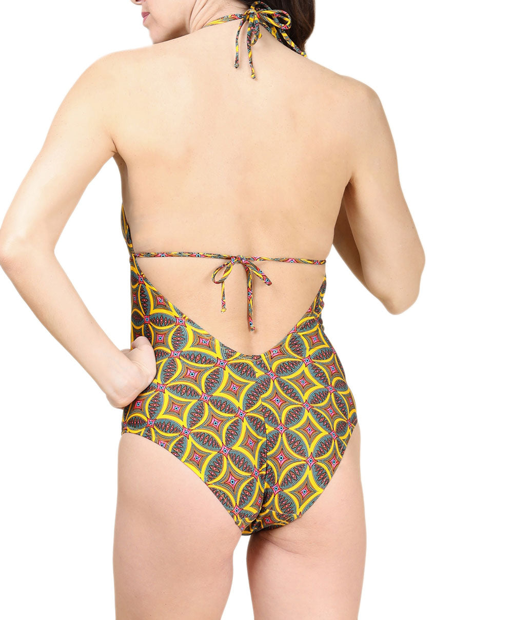 Maillot de bain une pièce sexy La Muse Africa jaune Antigel Bain EBB9256-JA