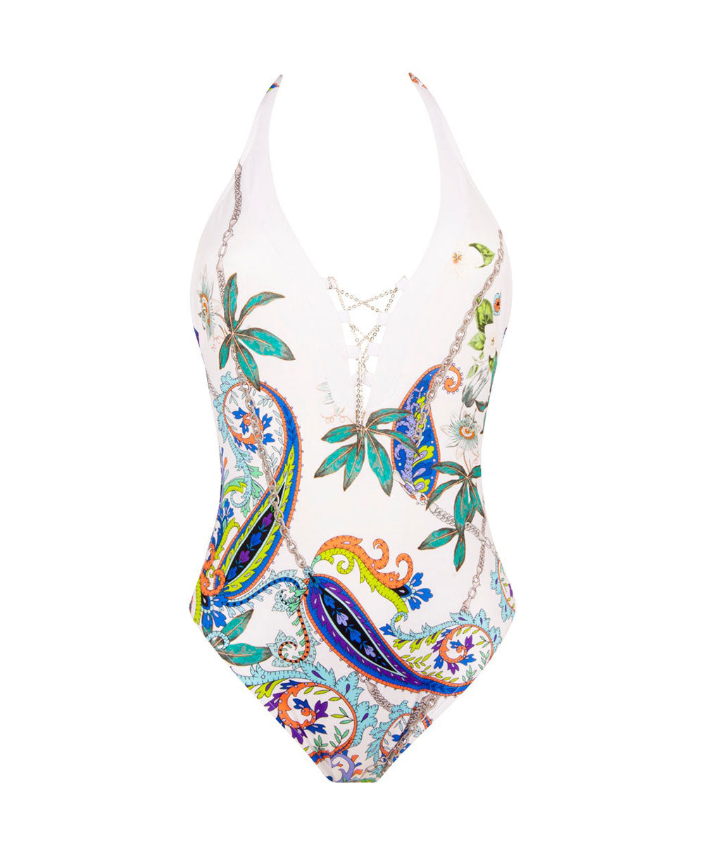 Maillot de bain une pièce séduction dos nu Lise Charmel bain Odyssée Cashmer bleu ABB9763-BC