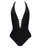 Maillot de bain une pièce sexy tour de cou Lise Charmel bain Perles Nacrées noir ABB9769-NO