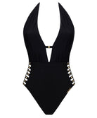 Maillot de bain une pièce sexy tour de cou Lise Charmel bain Éclat Rock noir ABB9770-NO